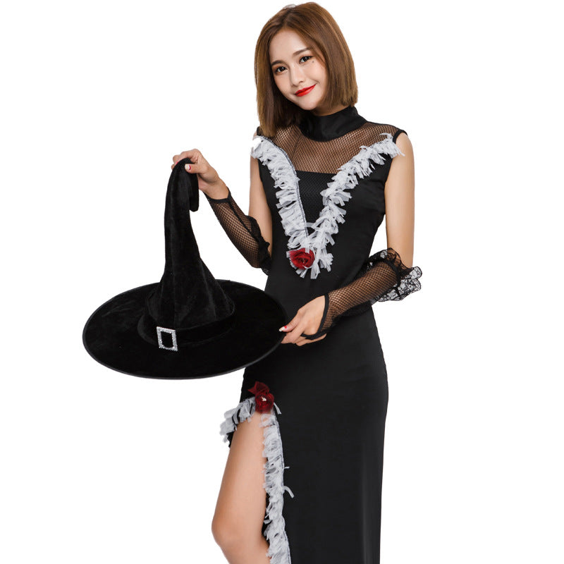 Black Lace Sexy Witch Cosplay Costume Halloween/Stage Performance/Party