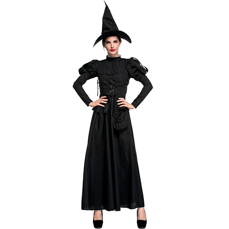 Deluxe Black Coak Witch Cosplay Costume Halloween/Stage Performance/Party