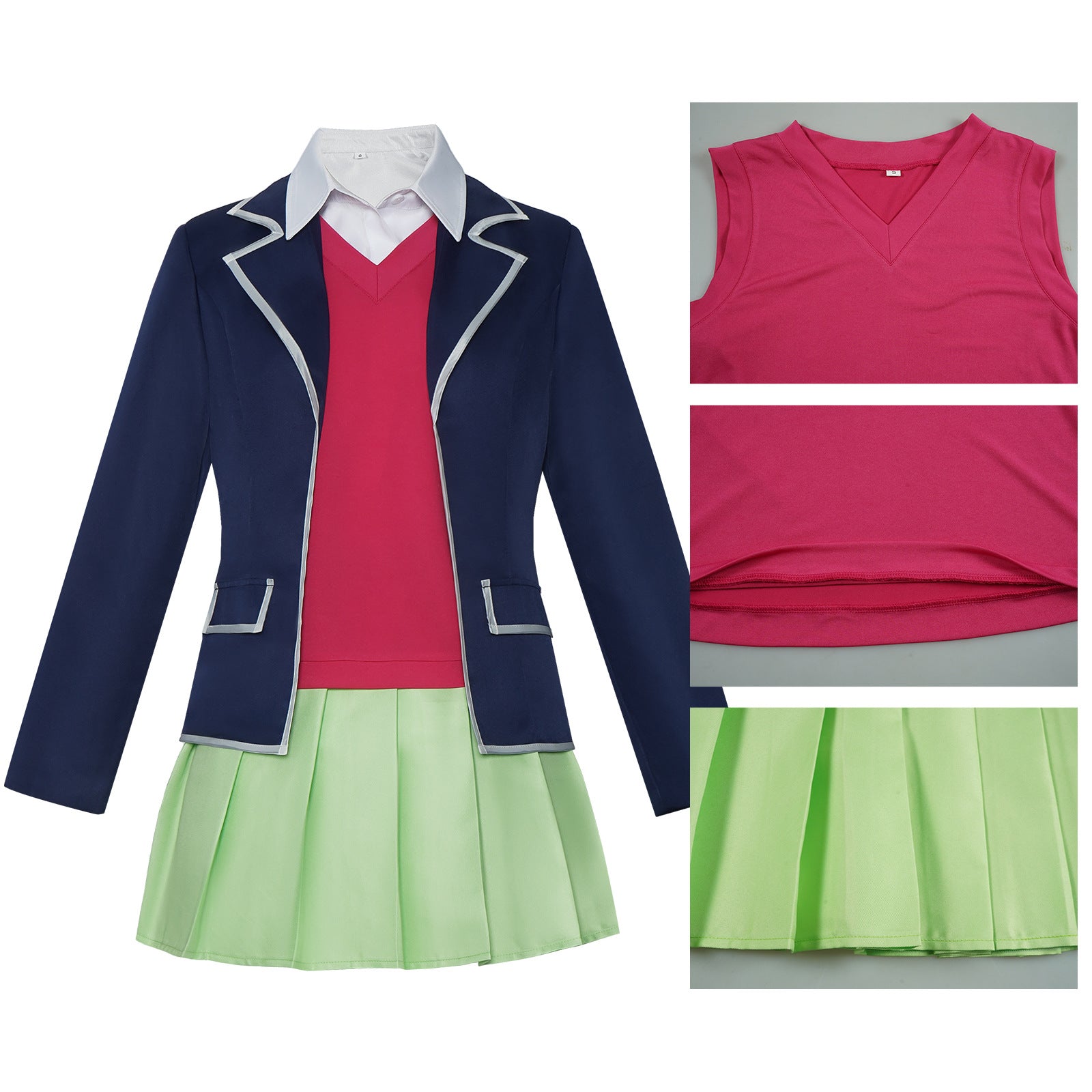 5Hanayome Itsuki Nakano  School Uniform Costume+Wigs Halloween Cosplay Outfit