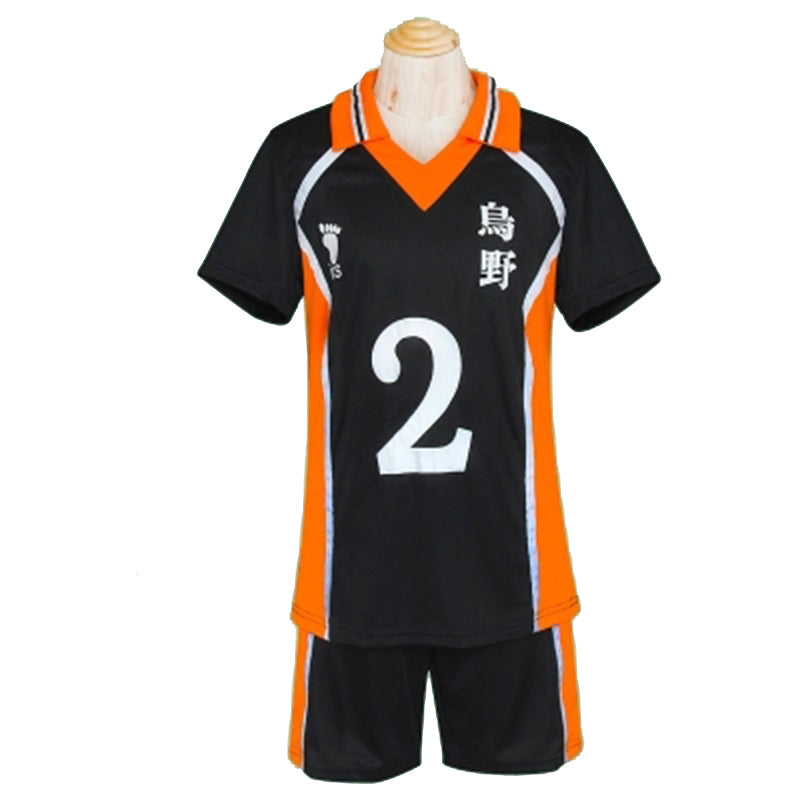 Karasuno High Uniform Costume Cosplay T-shirt and Shorts Sports Suit Set