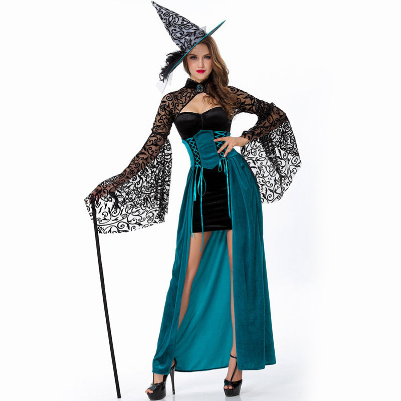 Sexy Afternoon Tea Witch Lace Slim Waist Witch Cosplay Costume Halloween/Stage/Party
