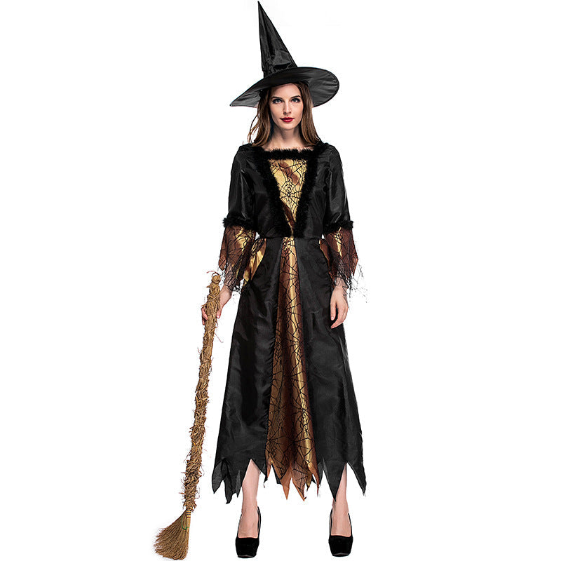 Spider Net Printed Witch Cosplay Costume Halloween/Stage Performance/Party