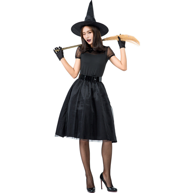 Simple Black Yarn Witch Cosplay Costume Halloween/Stage Performance/Party
