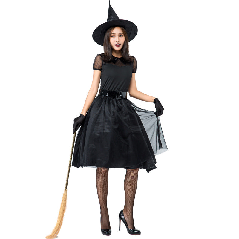Simple Black Yarn Witch Cosplay Costume Halloween/Stage Performance/Party