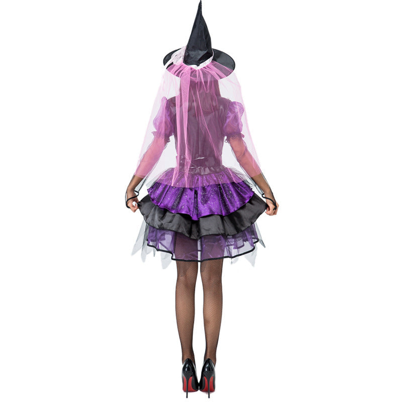 Deluxe Purple Muslin Tutu Dress Witch Costume Halloween/Stage Performance/Party