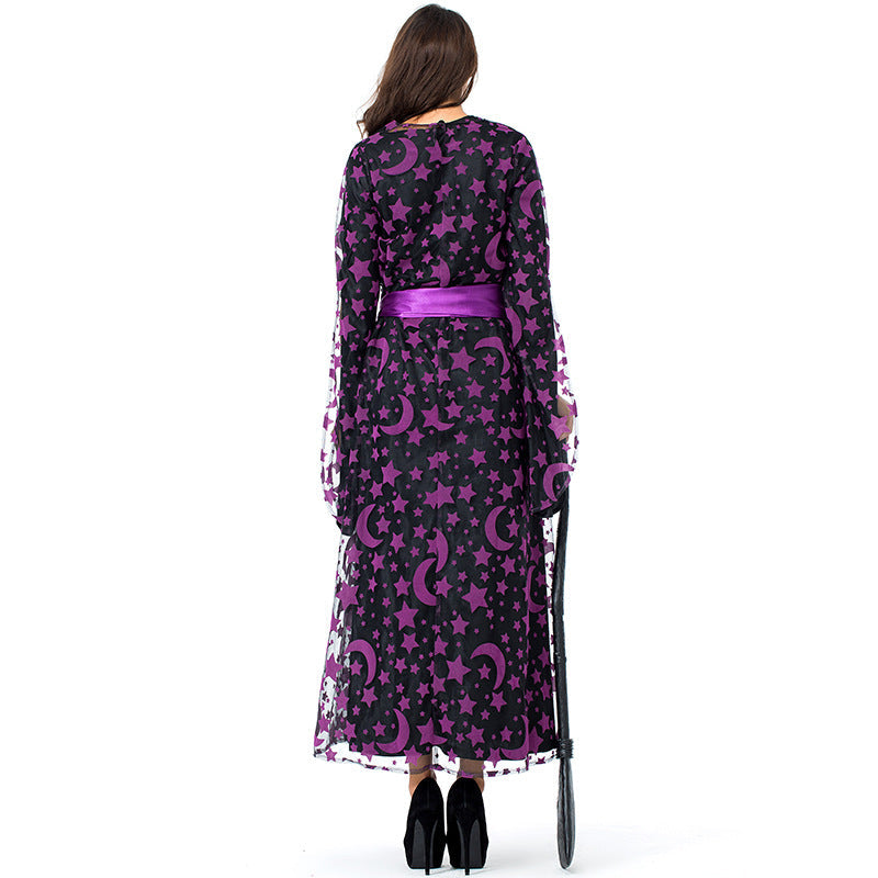 Purple Star Moon Magic Witch Costume Halloween/Stage Performance/Party