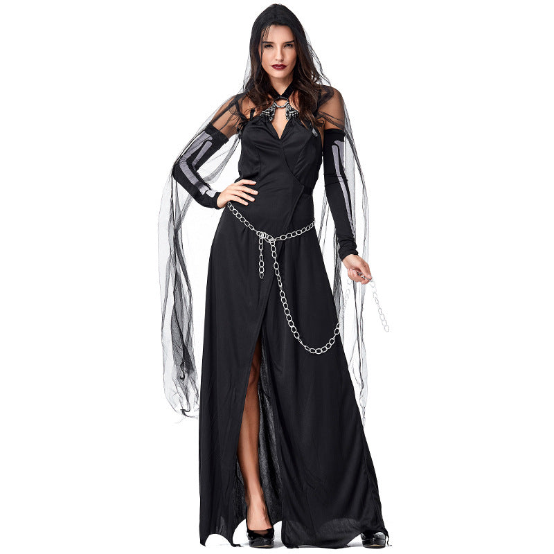 New Black Yarn Impermanence Sling Maxi Dress  Witch Costume Halloween/Stage Performance/Party