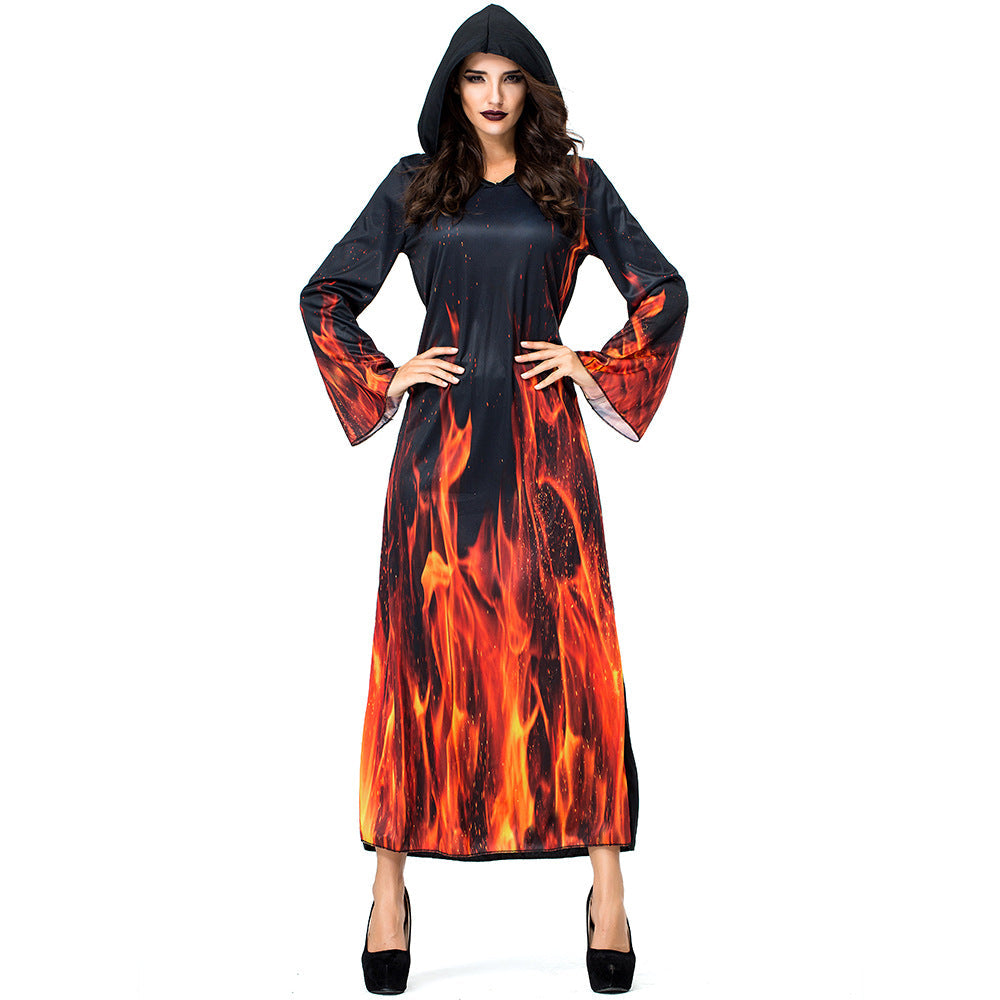 New Hell Flame Demon Witch Costume Halloween/Stage Performance/Party