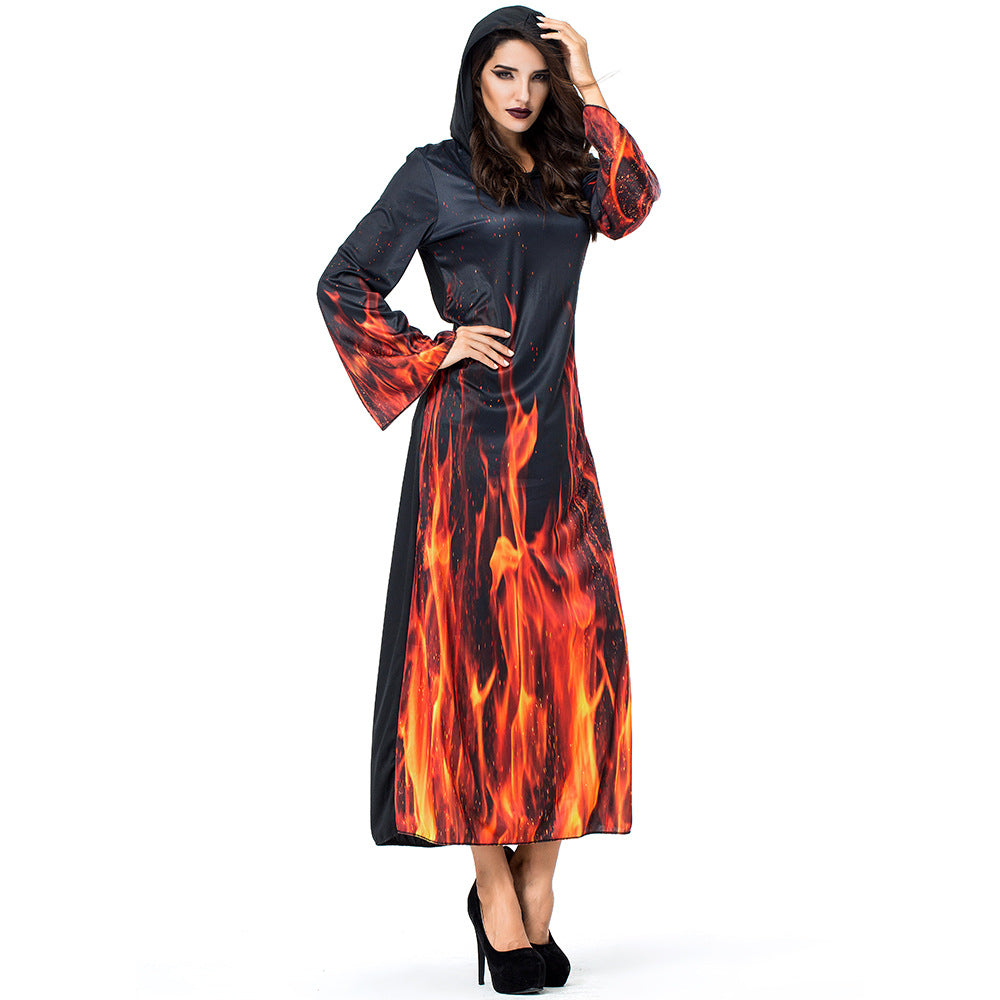 New Hell Flame Demon Witch Costume Halloween/Stage Performance/Party