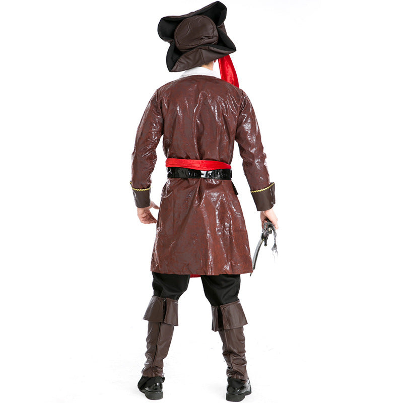 Adult Men's One-eyed Pirate Captain Cosplay Costume Halloween / Stage Performance / Party