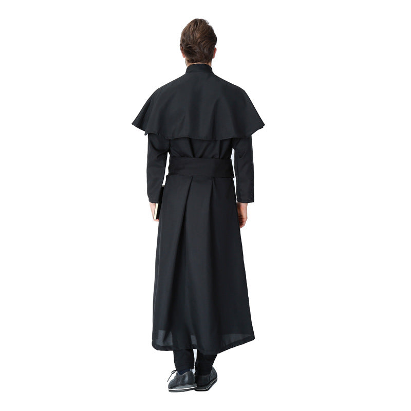 Adult Mens Priest Costume For Halloween/Stage Performance/Party