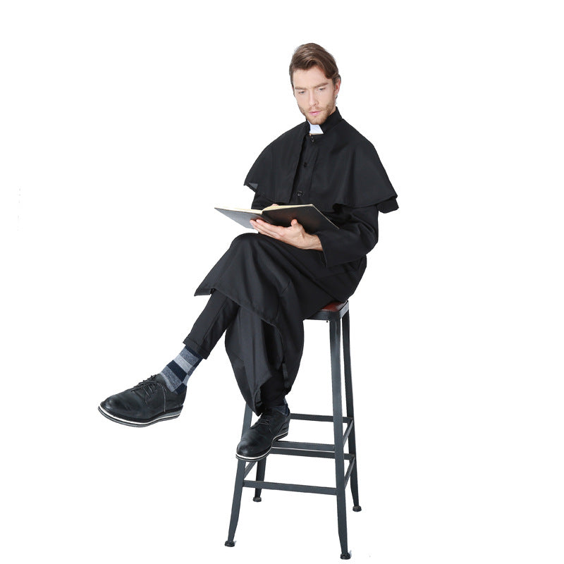 Adult Mens Priest Costume For Halloween/Stage Performance/Party