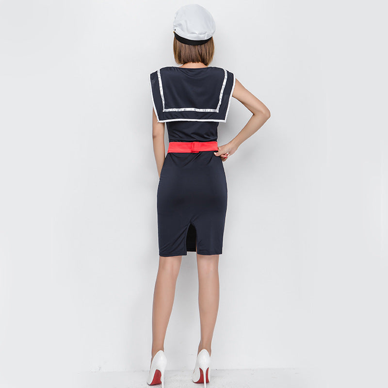 Black Slim Navy Sailor Costume