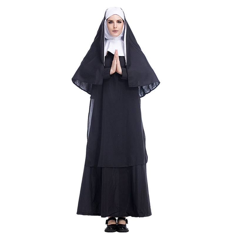 Adult Women Deluxe Nun Costume For Halloween/Stage Performance/Party