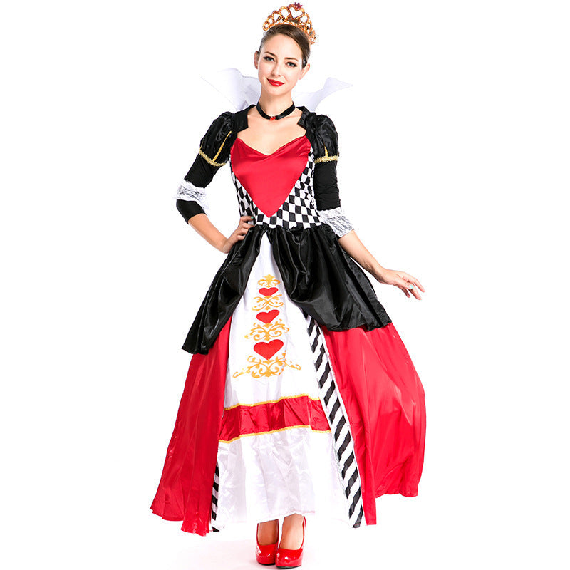 Adult Women Deluxe Poker Queen of Hearts Costume For Halloween/Stage Performance/Party