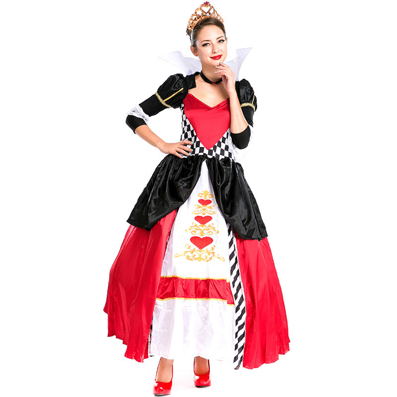 Adult Women Deluxe Poker Queen of Hearts Costume For Halloween/Stage Performance/Party