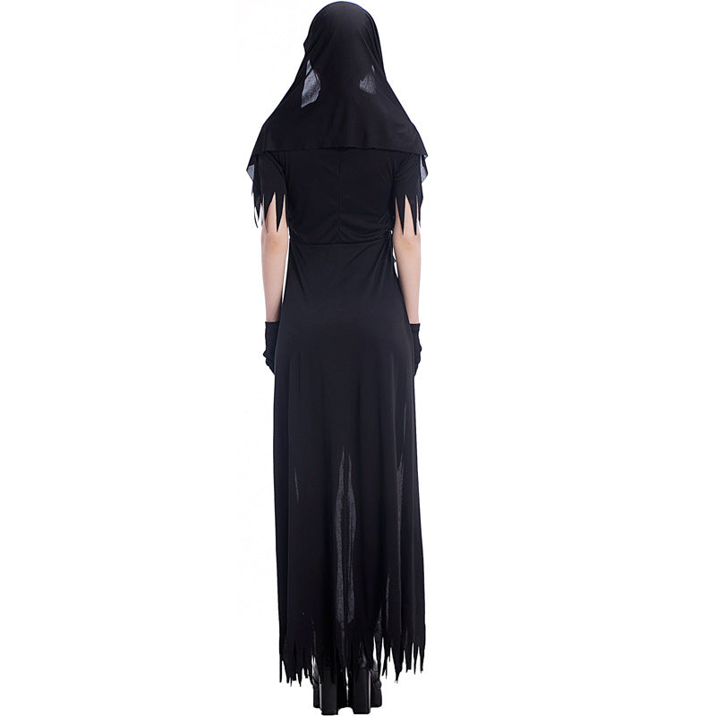 Adult Women Dreadful Nun Costume For Halloween/Stage Performance/Party