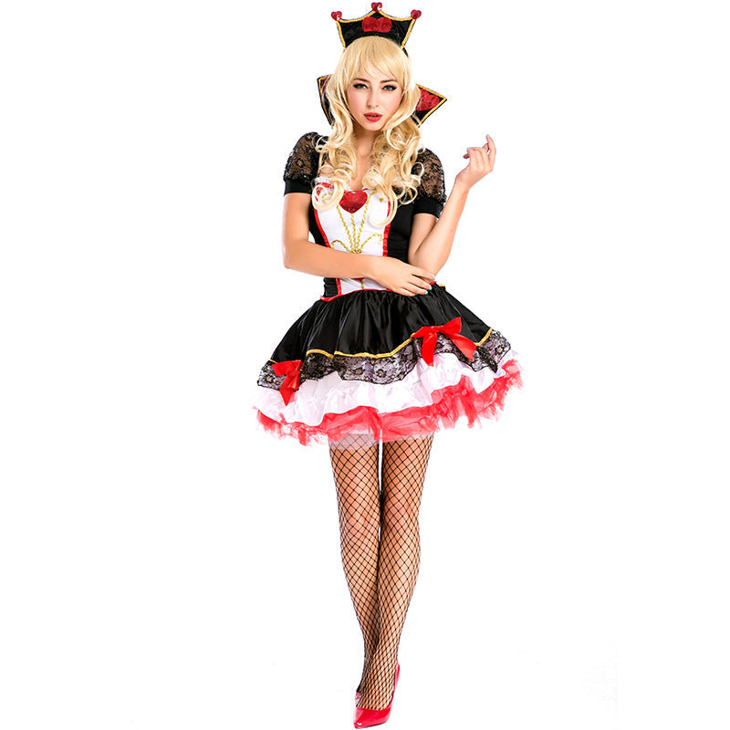 Adult Women Leg Aevenue Poker Queen of Hearts Costume For Halloween/Stage Performance/Party