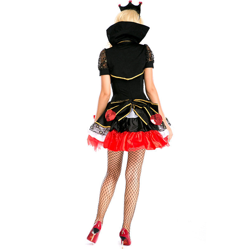 Adult Women Leg Aevenue Poker Queen of Hearts Costume For Halloween/Stage Performance/Party