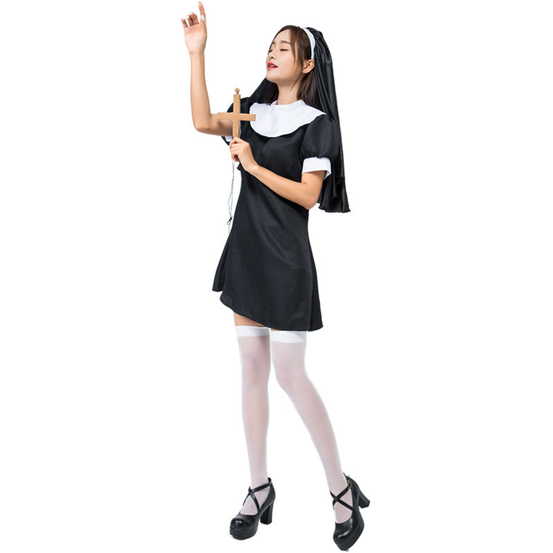 Adult Women Naughty Nun Costume For Halloween/Stage Performance/Party