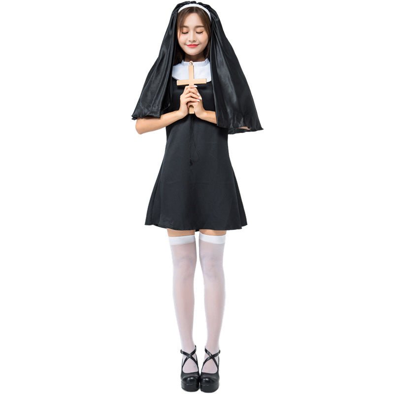 Adult Women Naughty Nun Costume For Halloween/Stage Performance/Party