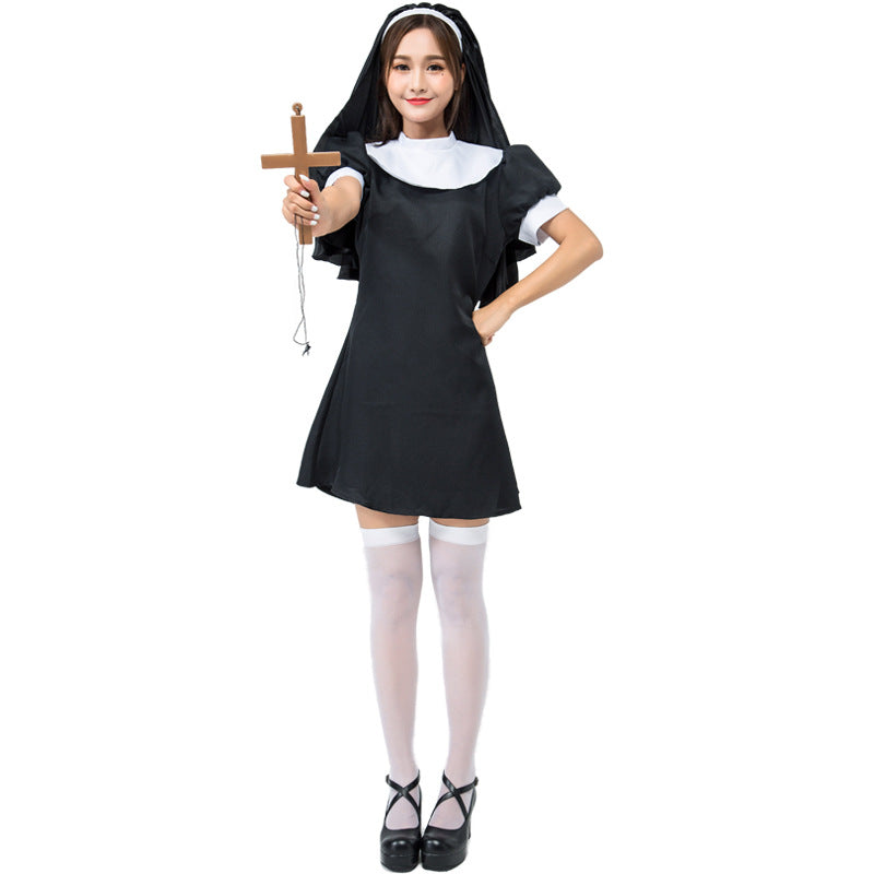 Adult Women Naughty Nun Costume For Halloween/Stage Performance/Party