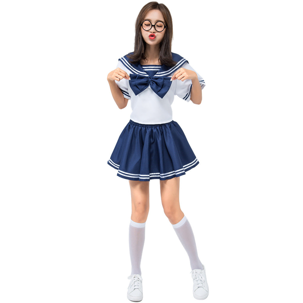 School Girl Uniform Navy Sailor Costume