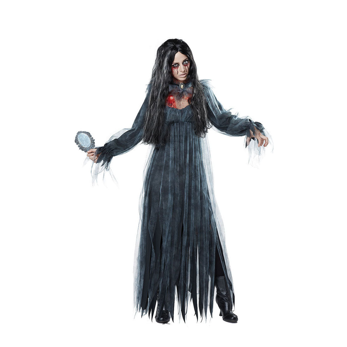 Adult Women's Black Ghost Bride Halloween Cosplay Costume Dress