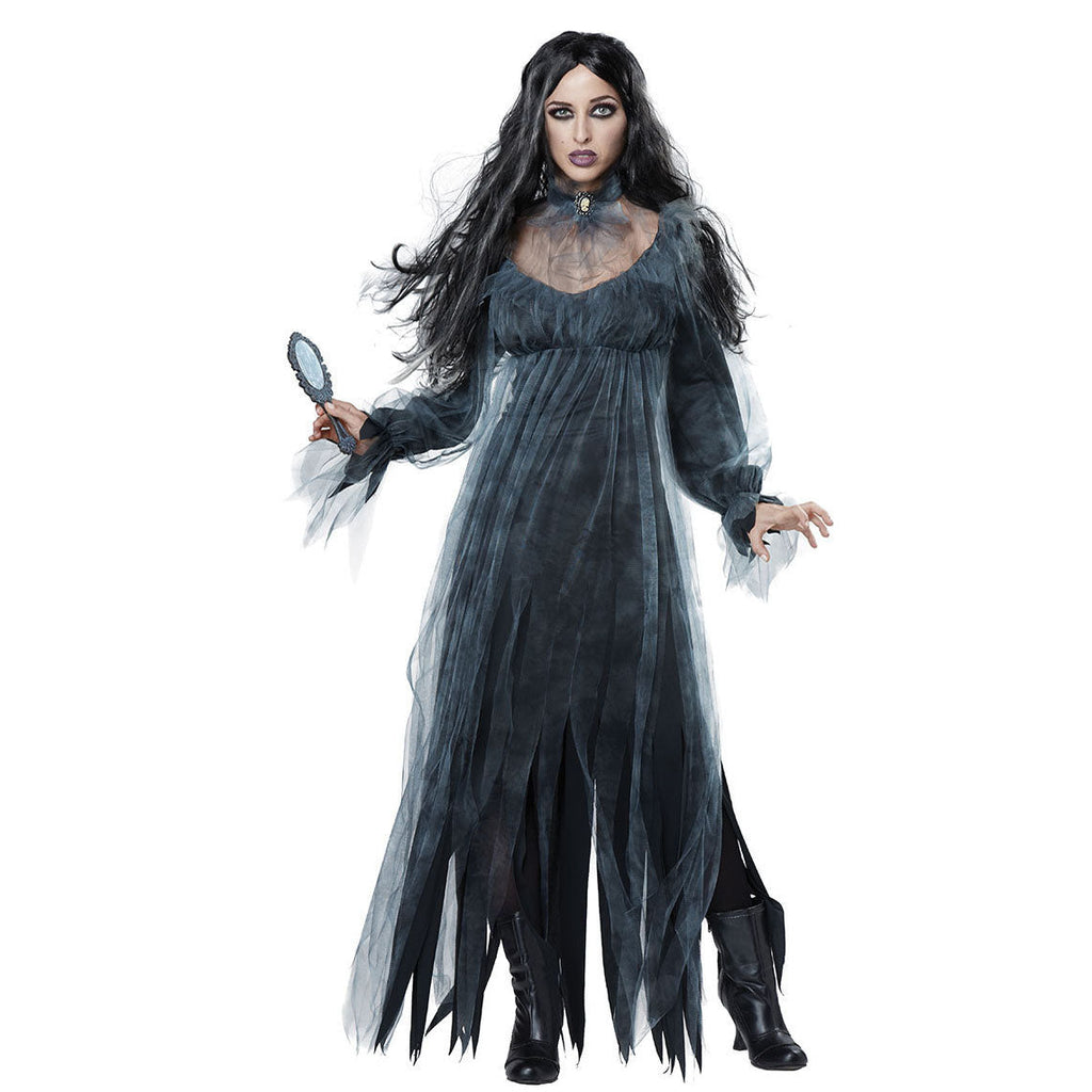 Adult Women's Black Ghost Bride Halloween Cosplay Costume Dress