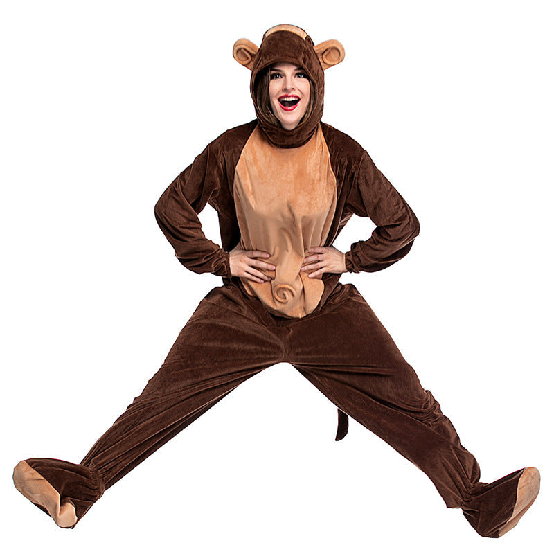 Halloween Christmas Monkey Cosplay Costume Kigurumi Halloween Cosplay Onesis Jumpsuit