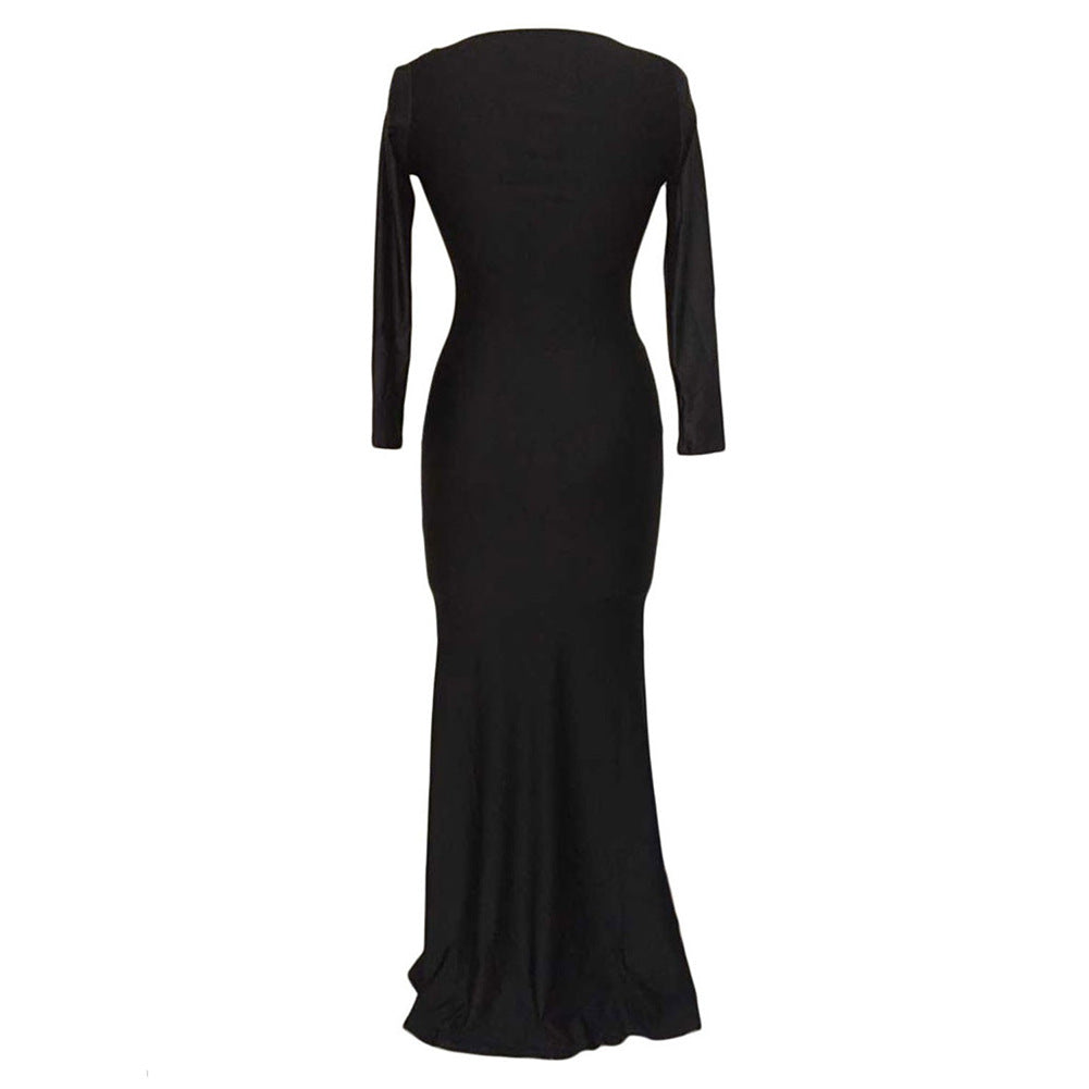 Adults Women Skeleton Halloween Cosplay Costume Long Dress