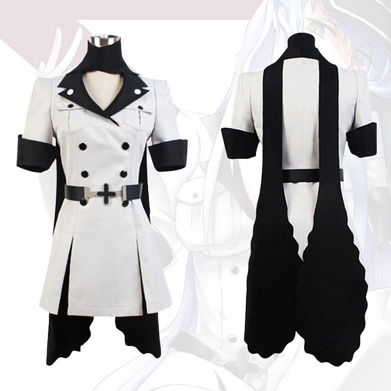 Anime Akame ga Kill! General Esdeath Uniform Costume+Wigs + Hat Whole Set Halloween Cosplay Costume