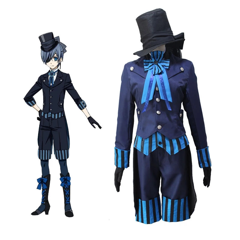 Anime Black Butler: Book of the Atlantic Earl Ciel Phantomhive Costume Suit Halloween Cosplay Outfit