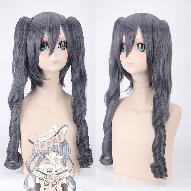 Anime Kuroshitsuji Black Butler Earl Ciel Phantomhive Female Cosplay Wigs Long Grey Wigs