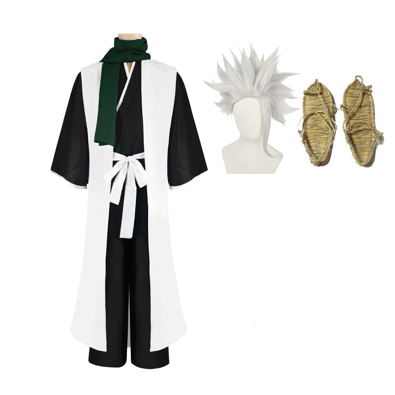 Toshiro Hitsugaya Full Set Costume+Wigs+Waraji Shoes Halloween Cosplay Outfit Set