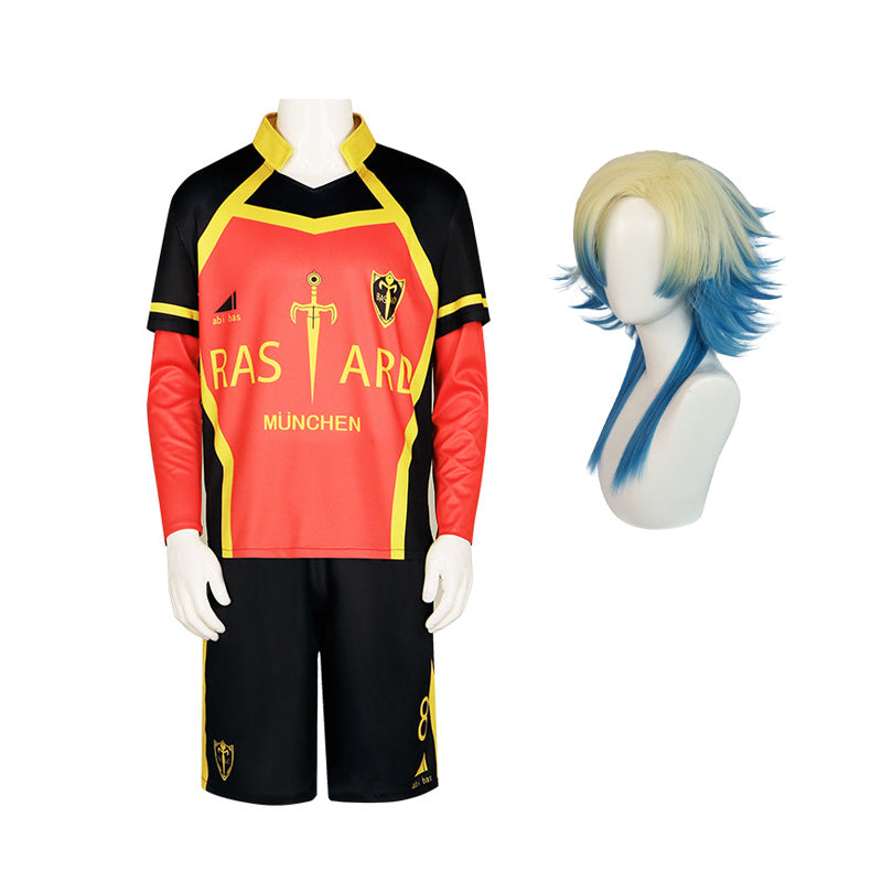 Anime Blue Lock Bastard Munchen Michael Kaiser Cosplay Costume With Wigs Set