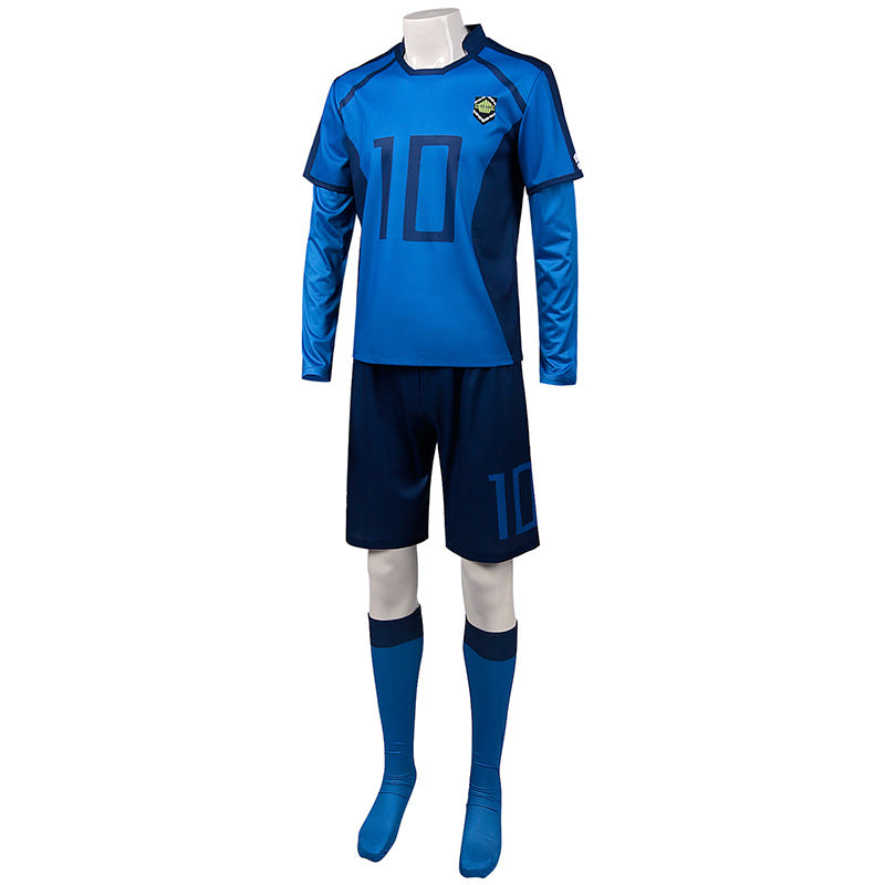 Anime Blue Lock Eleven Uniform Rin Itoshi Cosplay Costume NO.10 Jersey Costume Outfit