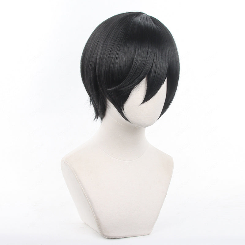 Anime Blue Lock Rin Itoshi Cosplay Wigs Black Short Wigs