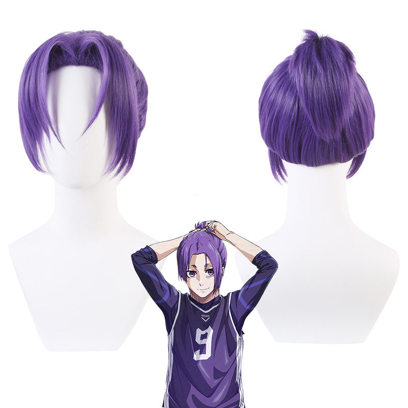 Anime Blue Lock Manshine City Reo Mikage Cosplay Wigs Purple Wigs