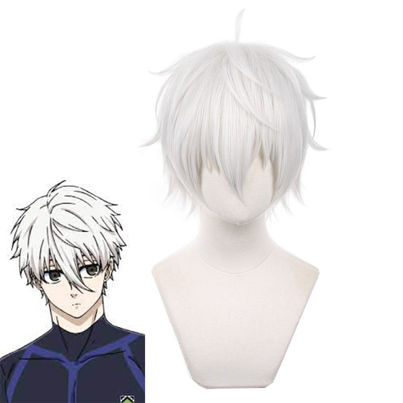 Anime Blue Lock Seishiro Nagi Cosplay Wigs White Short Costume Wigs Accessories