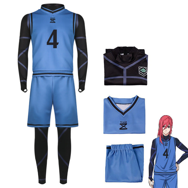 Anime Blue Lock Team Z Hyoma Chigiri Cosplay Costume NO.4 Jersey Outfit Costume
