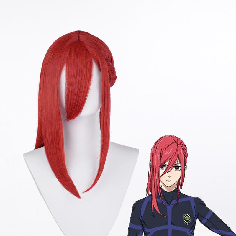 Anime Blue Lock Team Z Hyoma Chigiri Cosplay Wigs Red Wigs