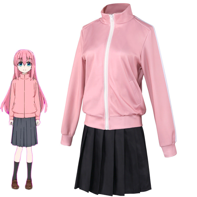 Anime Bocchi the Rock! Hitori Gotoh Cosplay Costume Uniform Halloween Costume
