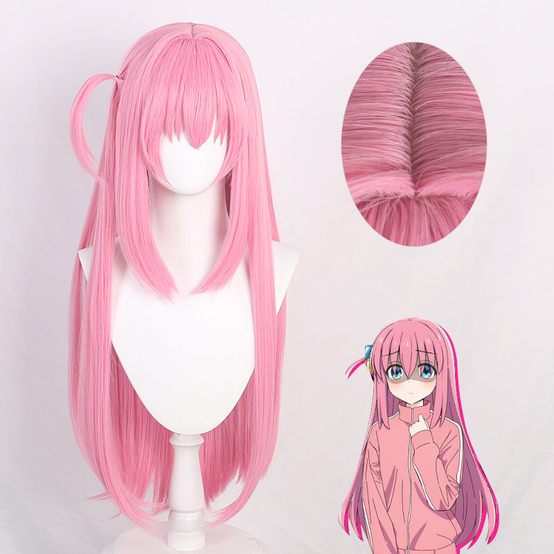 Anime Bocchi the Rock! Hitori Gotoh Cosplay Wigs Pink Long Wigs Halloween Costume Accessories