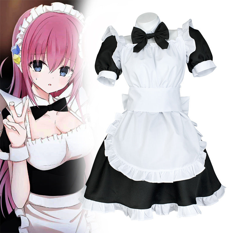 Anime Bocchi the Rock! Hitori Gotoh Nijika Ijichi Ryo Yamada Costume Maid Dress Halloween Costume
