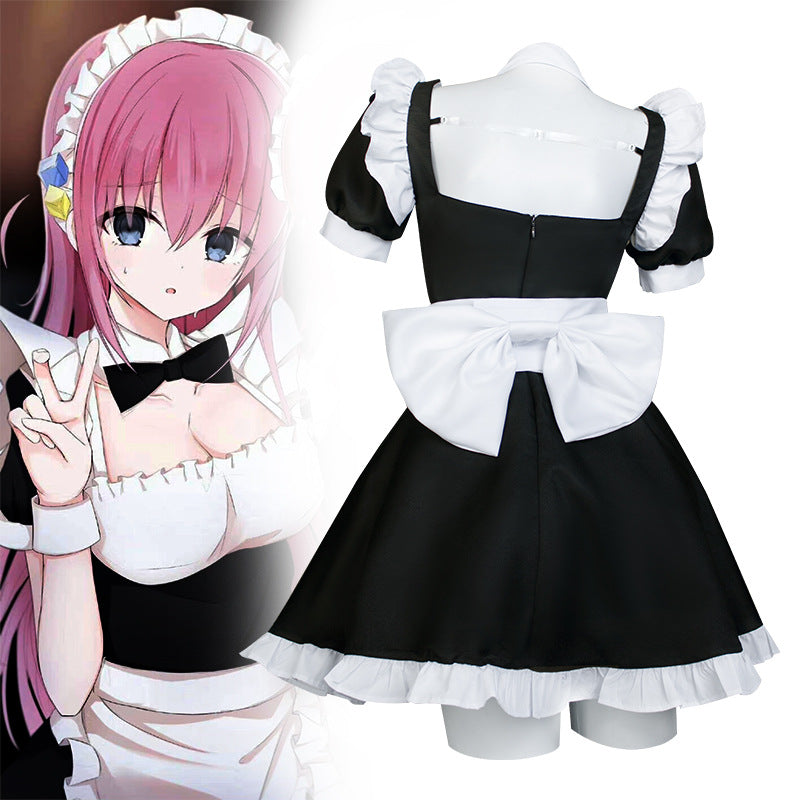 Anime Bocchi the Rock! Hitori Gotoh Nijika Ijichi Ryo Yamada Costume Maid Dress Halloween Costume