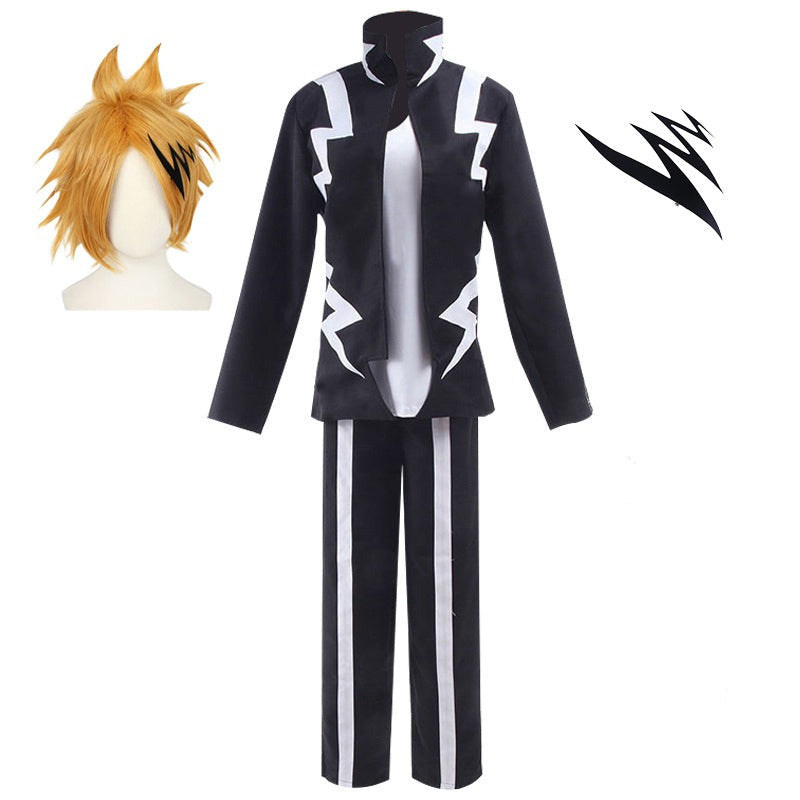 Denki Kaminari Initial Costume Uniform Halloween Carnival Cosplay Outfit