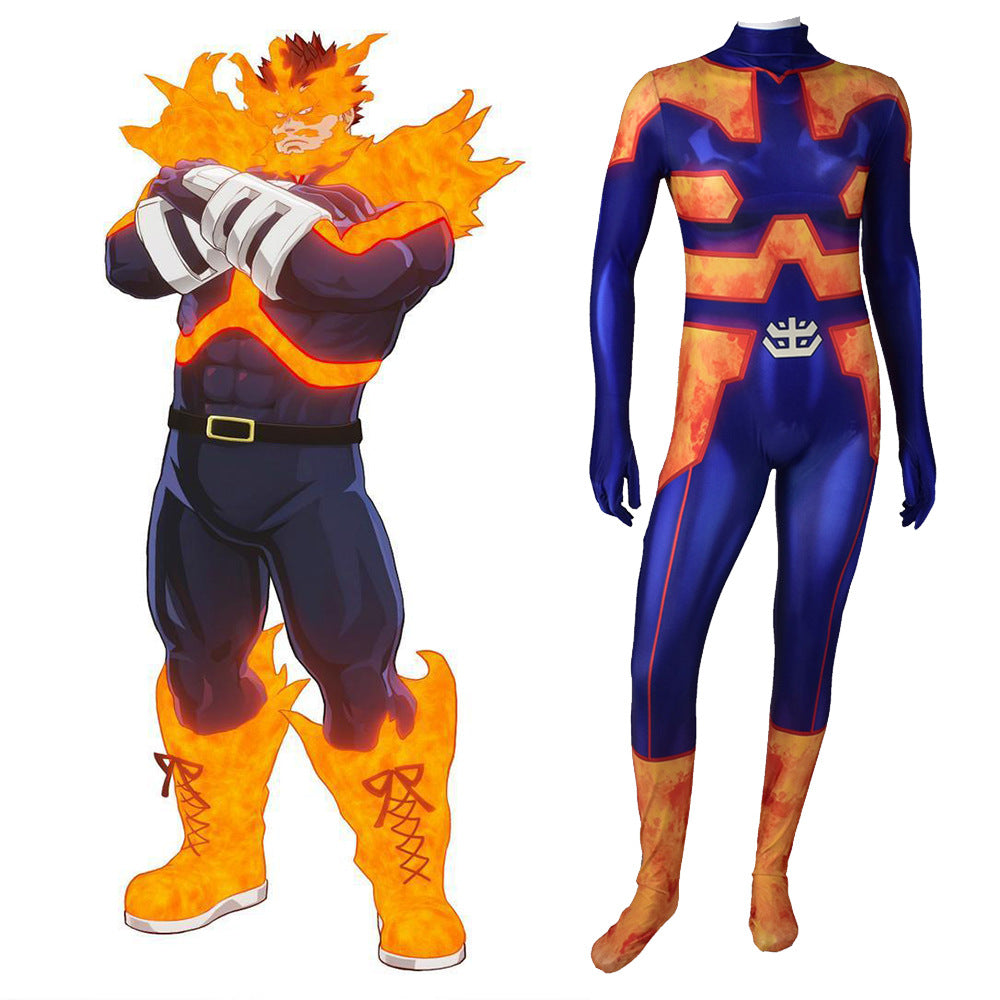 Anime Boku No Hero / My Hero Academia Flame Hero: Endeavor Enji Todoroki Zentai Costume Cosplay Jumpsuit