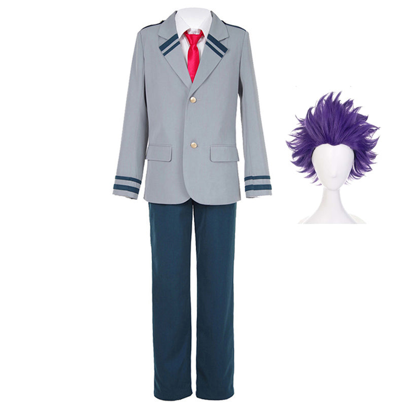 Hitoshi Shinso School Uniform Costume With Wigs Set Halloween Carnival Outfit