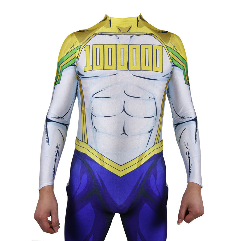 Lemillion Mirio Togata Zentai Hero Costume With Wigs Set Halloween Jumpsuit Costume Set